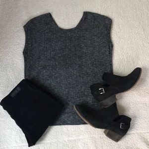 rag & bone grey ribbed short sleeve top